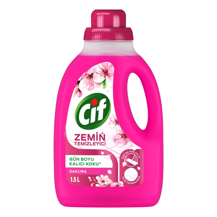 مایع تمیز کننده زمین و سطوح و کف سیف ( جیف ) cif با رایحه شکوفه های ساکورا حجم 1.5 لیتر اصل اورجینال ( واردات قانونی از منطقه آزاد ارس )