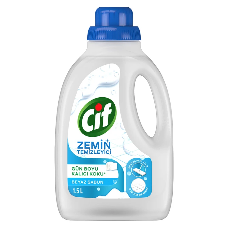 مایع تمیز کننده زمین و سطوح و کف سیف ( جیف ) cif با رایحه صابون سفیدحجم 1.5 لیتر اصل اورجینال ( واردات قانونی از منطقه آزاد ارس )