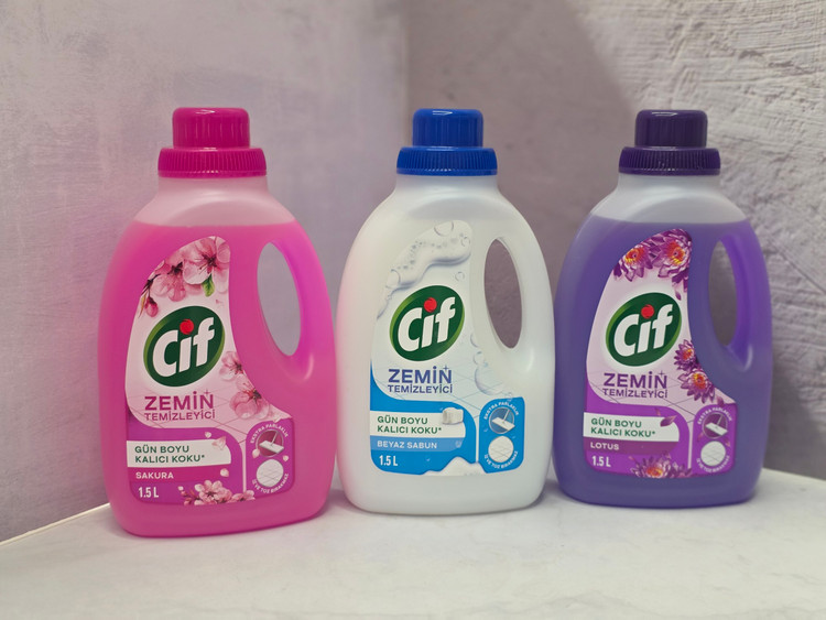 مایع تمیز کننده زمین و سطوح و کف سیف ( جیف ) cif با رایحه صابون سفیدحجم 1.5 لیتر اصل اورجینال ( واردات قانونی از منطقه آزاد ارس )