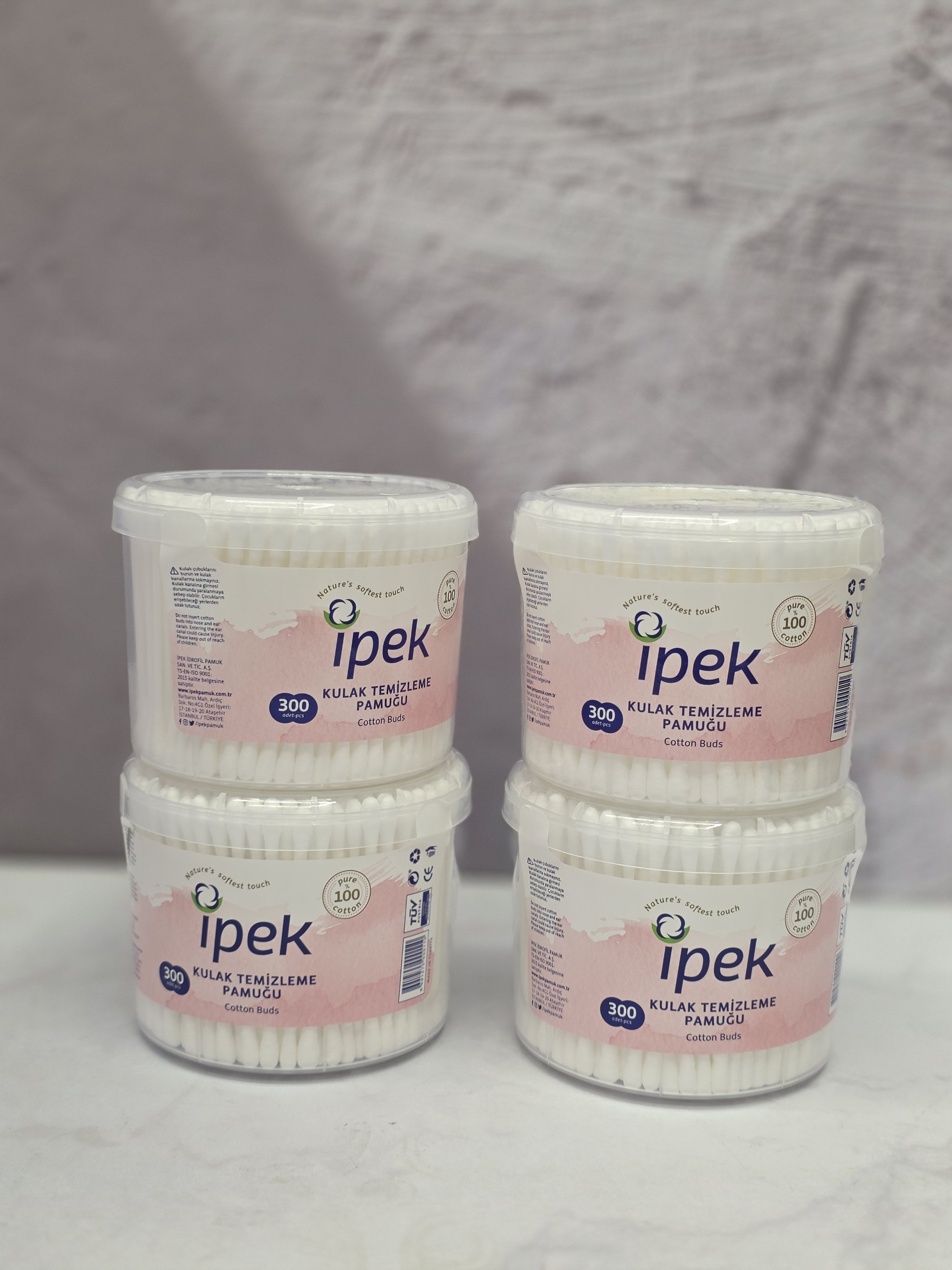 گوش پاک کن پنبه ای ۳۰۰عددی ipek ایپک اصل اورجینال ( واردات قانونی از منطقه آزاد ارس )