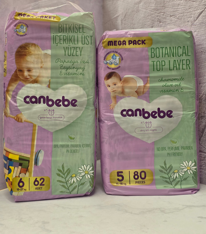 پوشک کودک جان به به سایز 6 بسته 62 عددی بسته بزرگ (Mega paket) اصل اورجینال ( واردات قانونی از منطقه آزاد ارس )