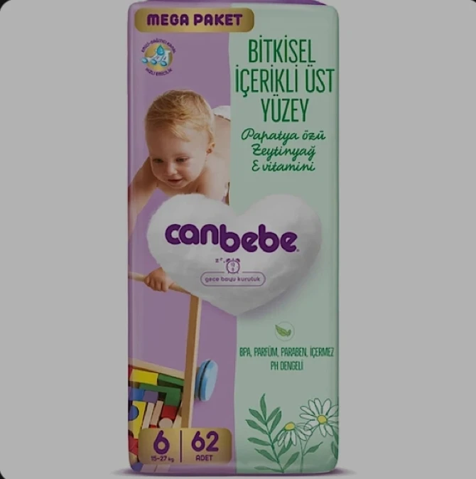 پوشک کودک جان به به سایز 6 بسته 62 عددی بسته بزرگ (Mega paket) اصل اورجینال ( واردات قانونی از منطقه آزاد ارس )