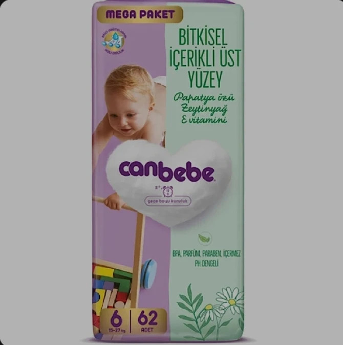 پوشک کودک جان به به سایز 6 بسته 62 عددی بسته بزرگ (Mega paket) اصل اورجینال ( واردات قانونی از منطقه آزاد ارس )