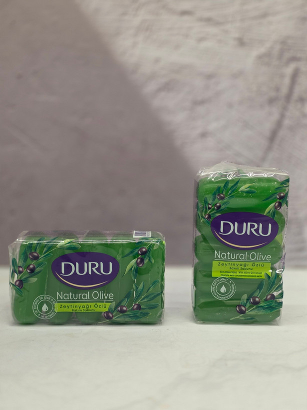 صابون حمام دورو Duru مدل Natural Olive حاوی عصاره روغن زیتون بسته 5 عددی وزن 350 گرم اصل اورجینال ( واردات قانونی از منطقه آزاد ارس )