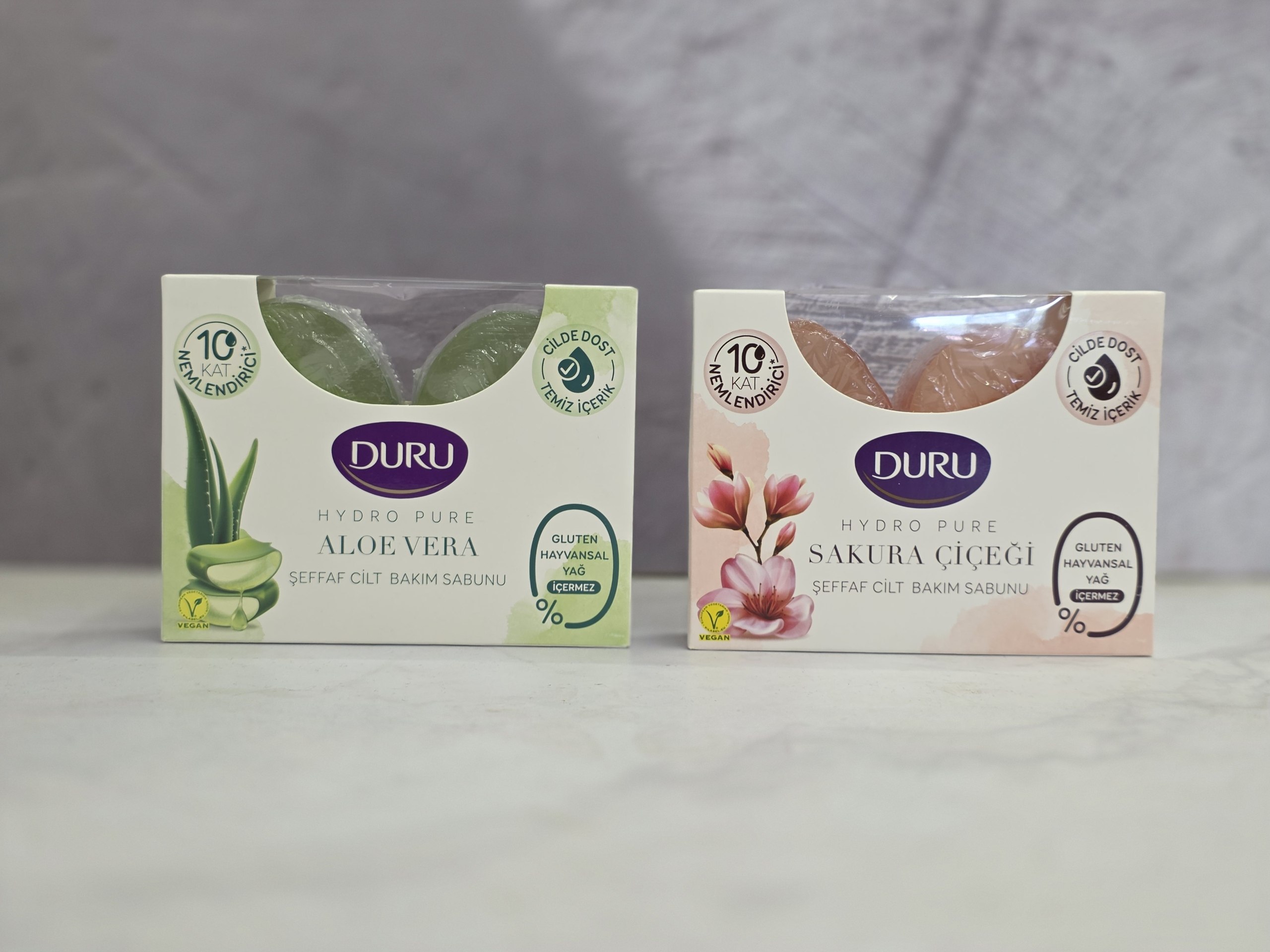 صابون دورو Duru شفاف دو عددی Hydru Pure آبرسان آلوئه ورا و شکوفه گیلاس ژاپنی اصل اورجینال ( واردات قانونی از منطقه آزاد ارس )
