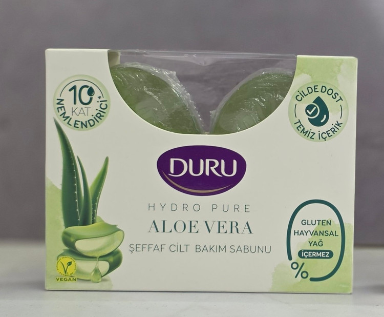 صابون دورو Duru شفاف دو عددی Hydru Pure آبرسان آلوئه ورا و شکوفه گیلاس ژاپنی اصل اورجینال ( واردات قانونی از منطقه آزاد ارس )