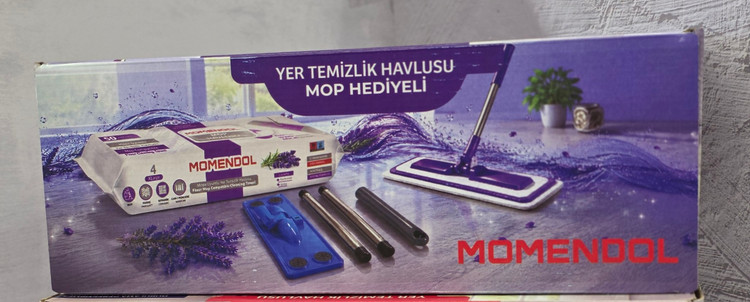 ست تی و دستمال مرطوب مخصوص تی مومندول MOMENDOL با رایحه لوندر و صابون سفید بسته 50 عددی اصل اورجینال ( واردات قانونی از منطقه آزاد ارس )