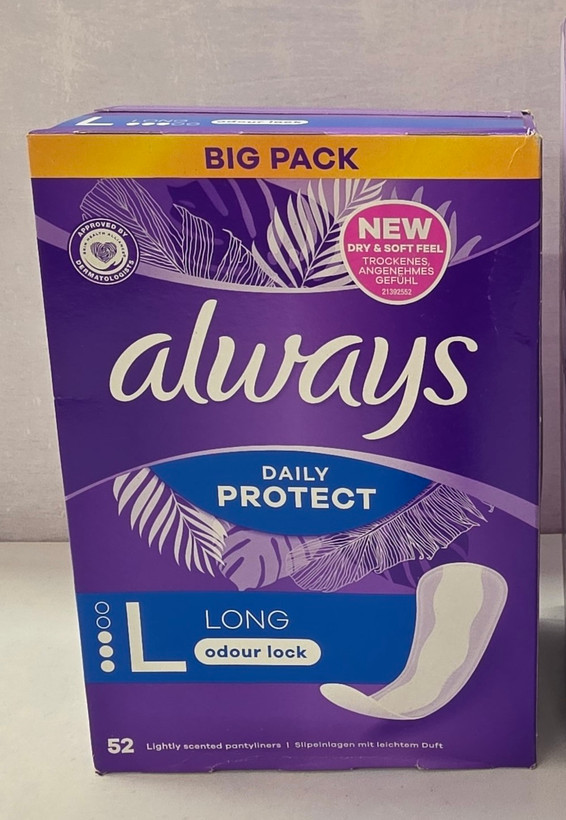 پد روزانه الویز Always Daily Protect معطر با تکنولوژی کنترل بو بسته 52 عددی اصل اورجینال ( واردات قانونی از منطقه آزاد ارس )