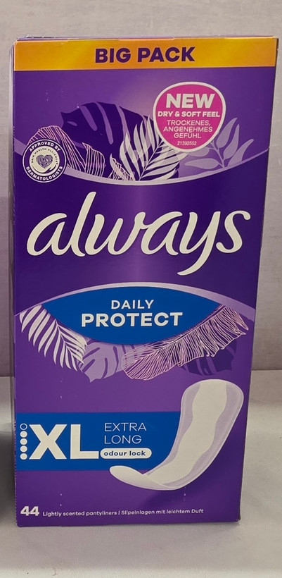 پد روزانه الویز Always Daily Protect معطر با تکنولوژی کنترل بو بسته 52 عددی اصل اورجینال ( واردات قانونی از منطقه آزاد ارس )
