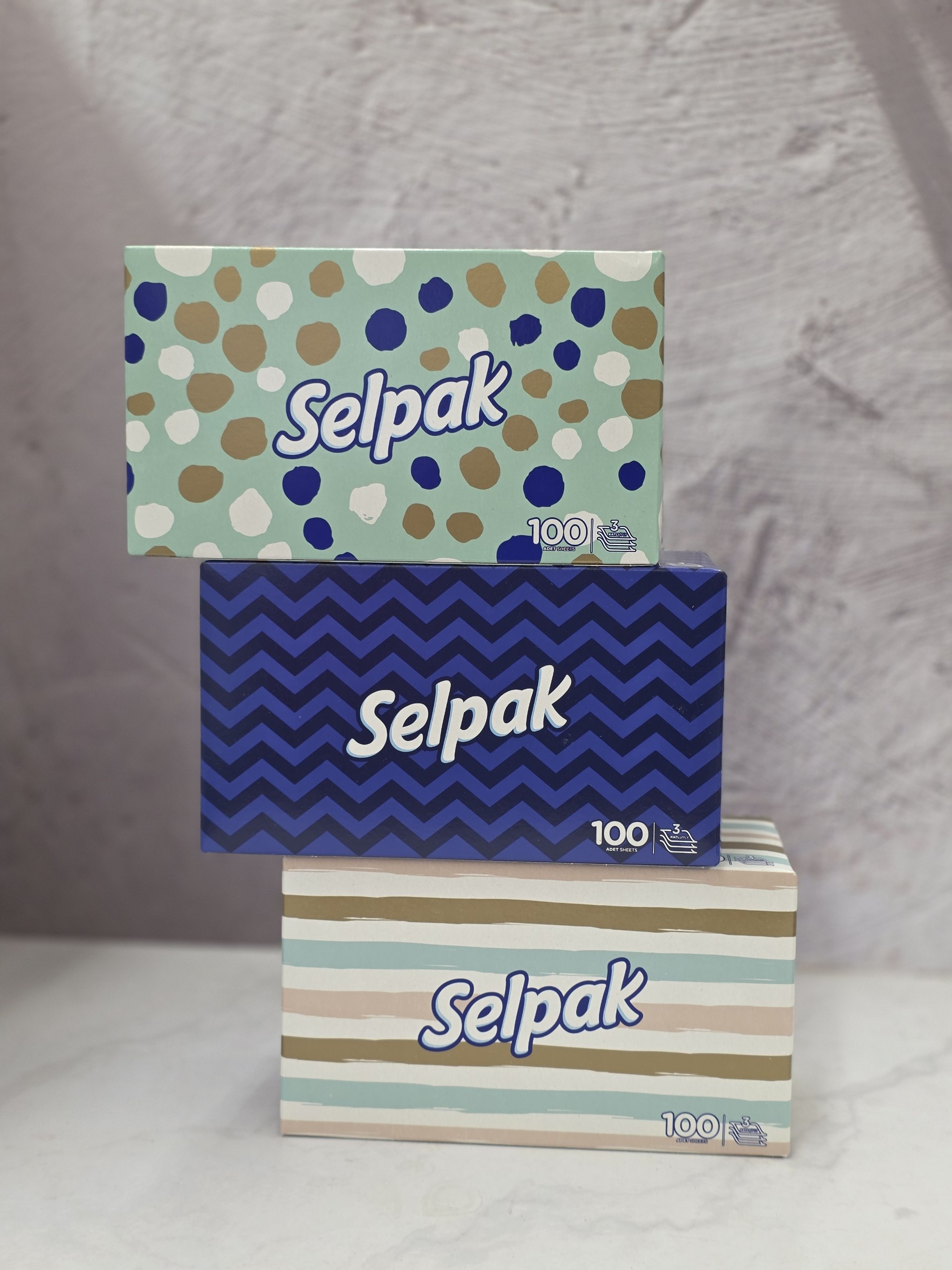 دستمال کاغذی سلپاک Selpak تعداد ۱۰۰برگی ۳ لایه اصل اورجینال ( واردات قانونی از منطقه آزاد ارس )