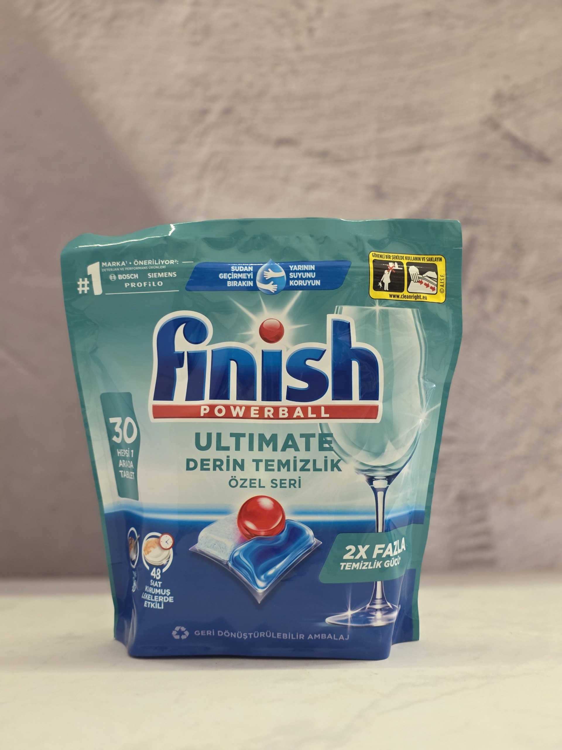 قرص ماشین ظرفشویی فینیش اولتیمت ۳۰ عددی Finish ultimate اصل اورجینال ( واردات قانونی از منطقه آزاد ارس ) Derin Temizlik Ozel seri