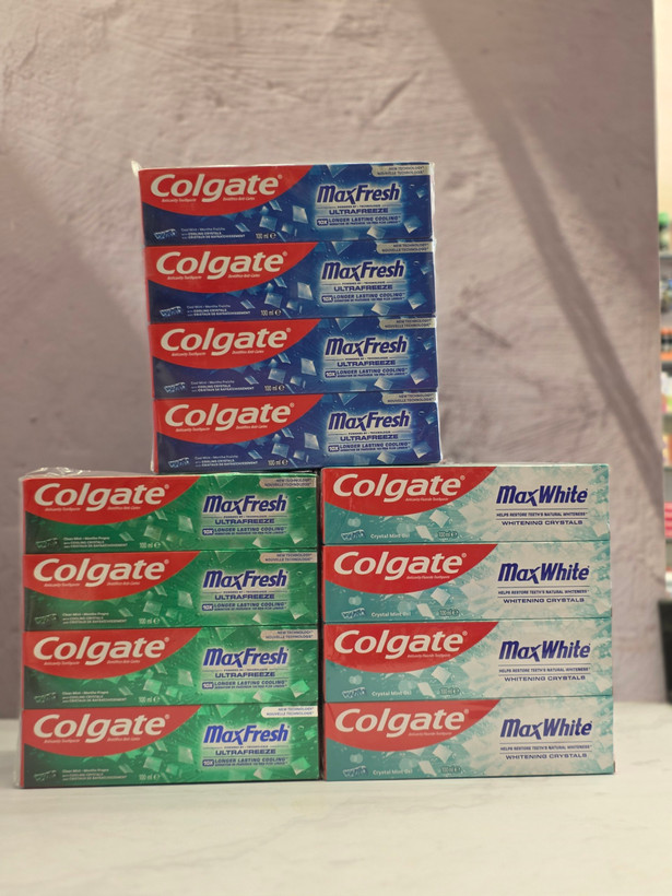 خمیر دندان کلگیت مکس فرش ۱۰۰میل Colgate Max Fresh سفید کننده نعنایی یخی اصل اورجینال ( واردات قانونی از منطقه آزاد ارس )