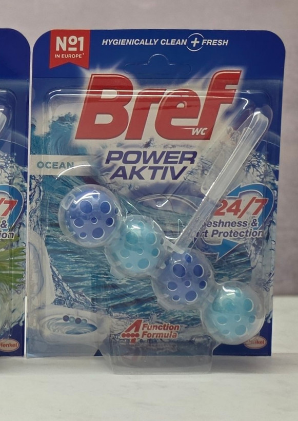 ضد عفونی و خوشبو کننده توالت فرنگی برف 4 توپی Bref Power Aktiv اصل اورجینال ( واردات قانونی از منطقه آزاد ارس )