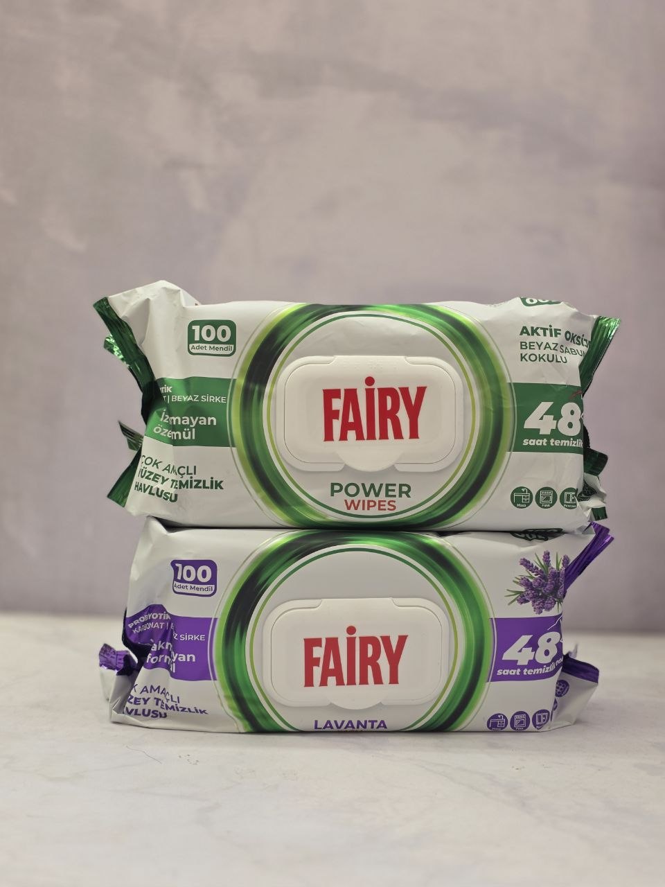 دستمال مرطوب چند منظوره پاک کننده سطوح فیری Fairy تعداد 100 برگ اصل اورجینال ( واردات قانونی از منطقه آزاد ارس )