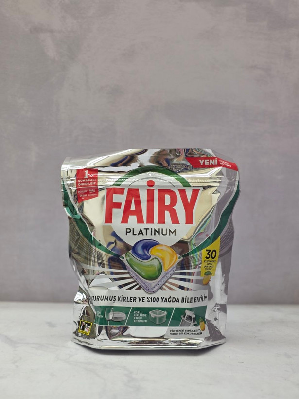 قرص ماشین ظرفشویی فیری پلاتینیوم Fairy Platinum بسته ۳۰ عددی با رایحه لیمو اصل اورجینال ( واردات قانونی از منطقه آزاد ارس )