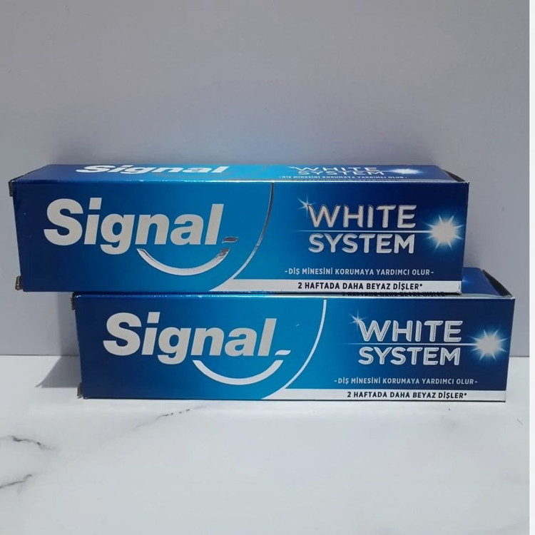 خمیر دندان سیگنال (Signal) مدل وایت سیستم (White System) سفید کننده قوی اصل اورجینال ( واردات قانونی از منطقه آزاد ارس )