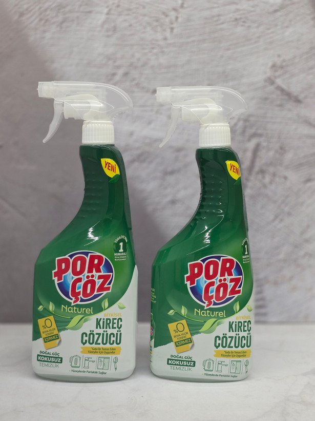 اسپری جرمگیر و رسوبزدای گیاهی پورچوز Porçoz مدل Naturel Kireç Çözücü Sprey حجم 750 میل اصل اورجینال ( واردات قانونی از منطقه آزاد ارس )