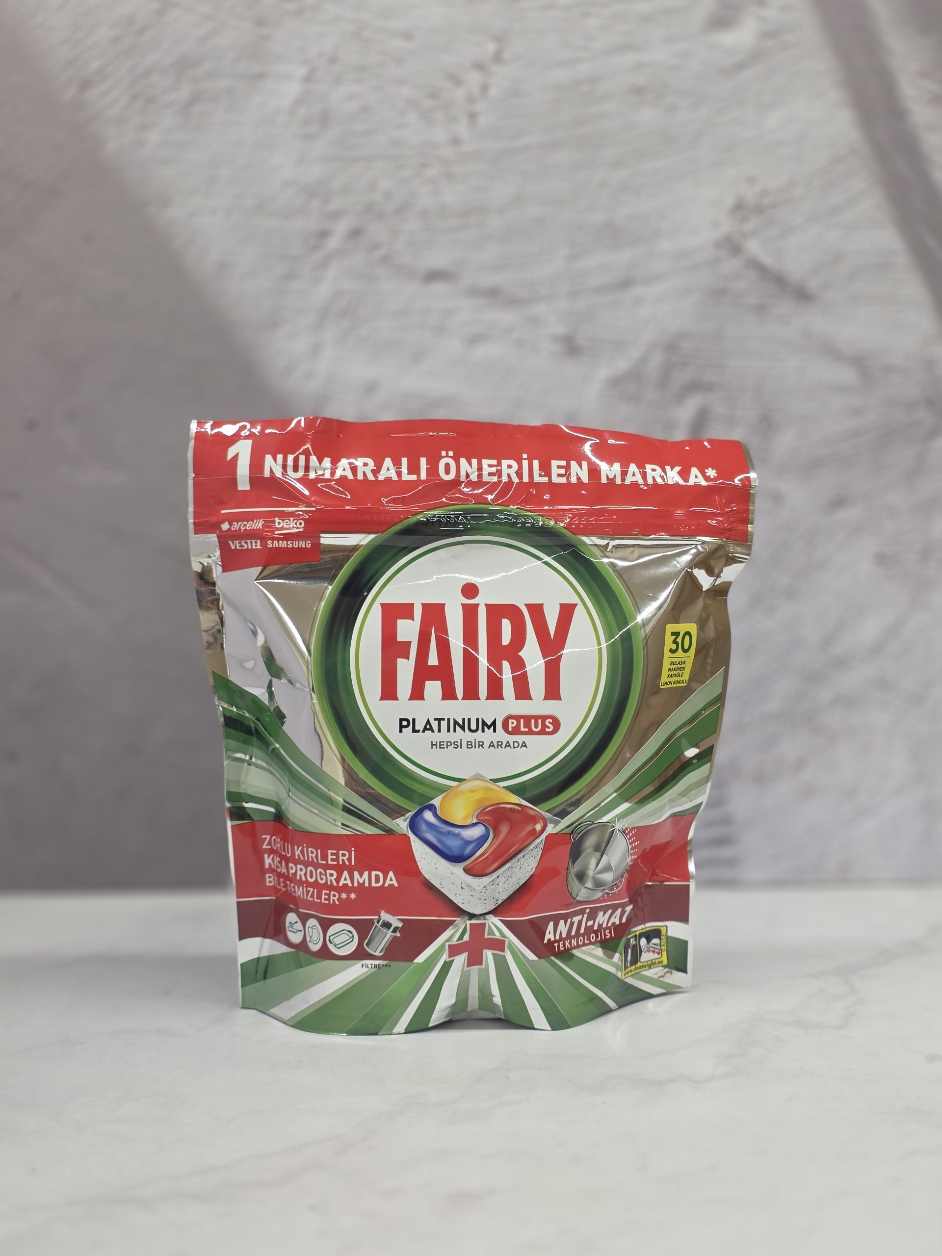 قرص ماشین ظرفشویی فیری پلاتینیوم Fairy Platinum مدل Plus بسته ۳۰ عددی اصل اورجینال ( واردات قانونی از منطقه آزاد ارس )