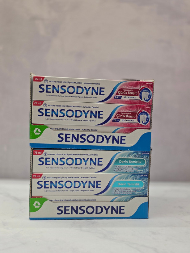 خمیردندان سنسوداین Sensodyne در دو مدل مختلف حجم 75 میل اصل اورجینال ( واردات قانونی از منطقه آزاد ارس )
