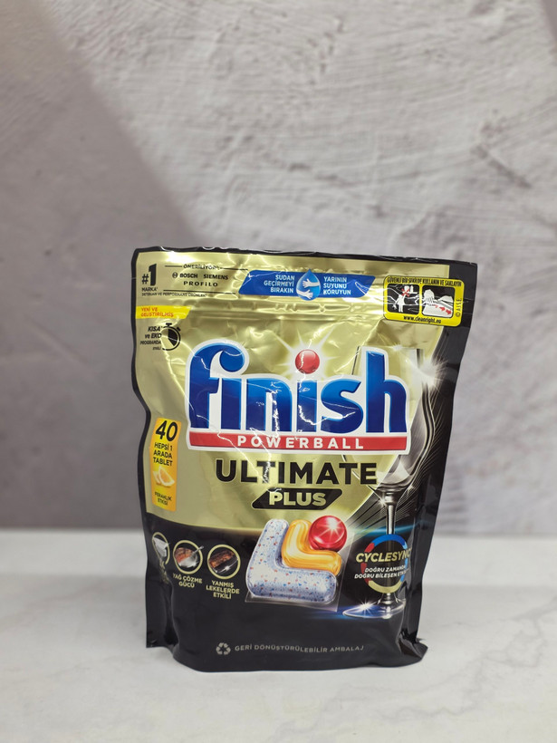 قرص ماشین ظرفشویی فینیش اولتیمیت پلاس Finish Ultimate Plus اصل اورجینال ( واردات قانونی از منطقه آزاد ارس ) بسته 40 عددی