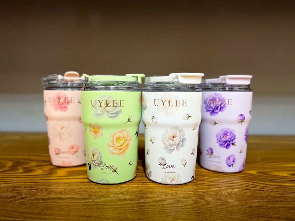 تراول ماگ ( ماگ سفری ) گل دار Uylee با گنجایش 350 میل اصل اورجینال ( واردات قانونی از منطقه آزاد ارس )
