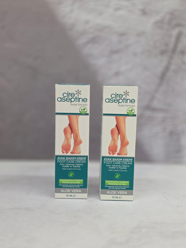 کرم ترک پا تیوپی سیر آسپتین Cire Aseptine حاوی آلوئه ورا در حجم ۷۵ میل اصل اورجینال ( واردات قانونی از منطقه آزاد ارس )