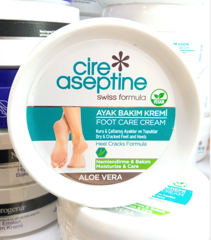 کرم ترک پا کاسه ای سیر آسپتین Cire Aseptine حاوی آلوئه ورا در حجم ۱۵۰ میل اصل اورجینال ( واردات قانونی از منطقه آزاد ارس )