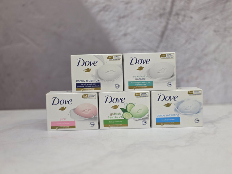 صابون دست و صورت و بدن داو Dove آلمانی در انواع مدل ها حجم ۹۰ گرم اصل اورجینال ( واردات قانونی از منطقه آزاد ارس )