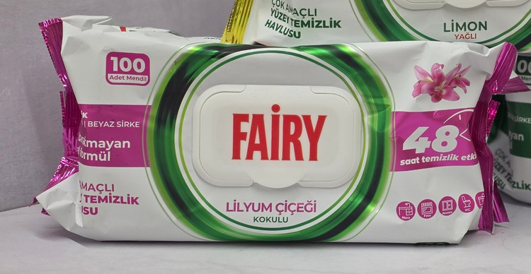 دستمال مرطوب چند منظوره پاک کننده سطوح فیری Fairy تعداد 100 برگ اصل اورجینال ( واردات قانونی از منطقه آزاد ارس )