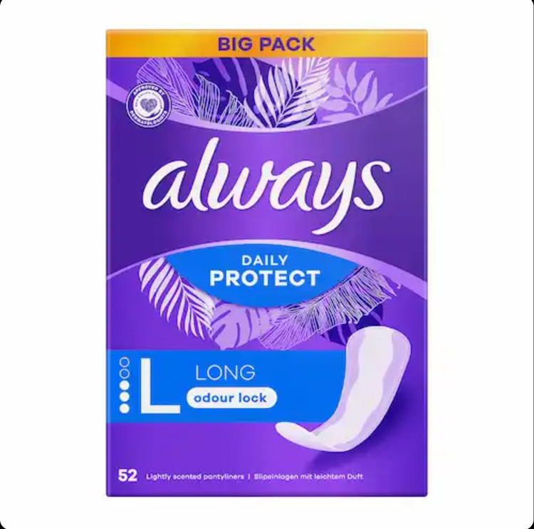 پد روزانه الویز Always Daily Protect معطر با تکنولوژی کنترل بو بسته 52 عددی اصل اورجینال ( واردات قانونی از منطقه آزاد ارس )