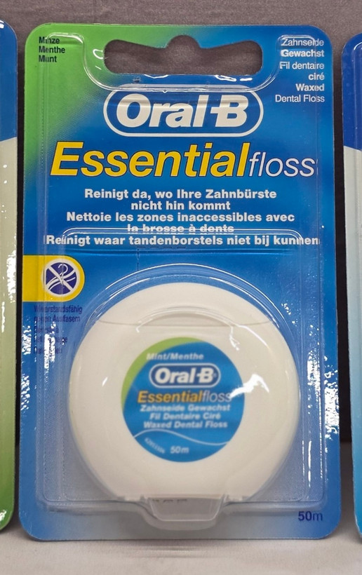 نخ دندان گرد اورال بی Oral-B مدل Essential Floss طول 50 متر اصل اورجینال ( واردات قانونی از منطقه آزاد ارس )