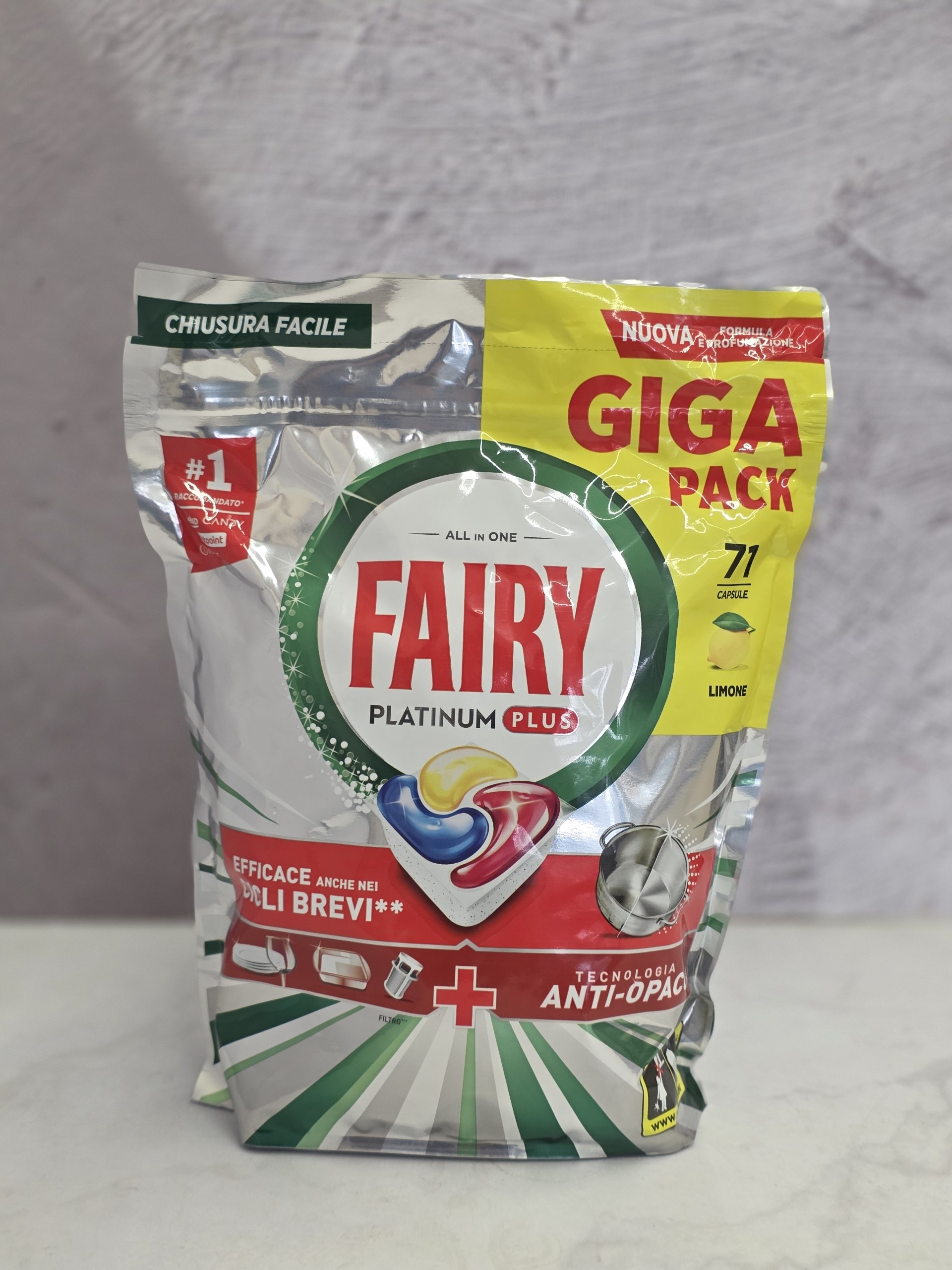 قرص ماشین ظرفشویی فیری پلاتینیوم Fairy Platinum چند کاره All in One مدل Plus با رایحه لیمو بسته 71 عددی اصل اورجینال ( واردات قانونی از منطقه آزاد ارس )