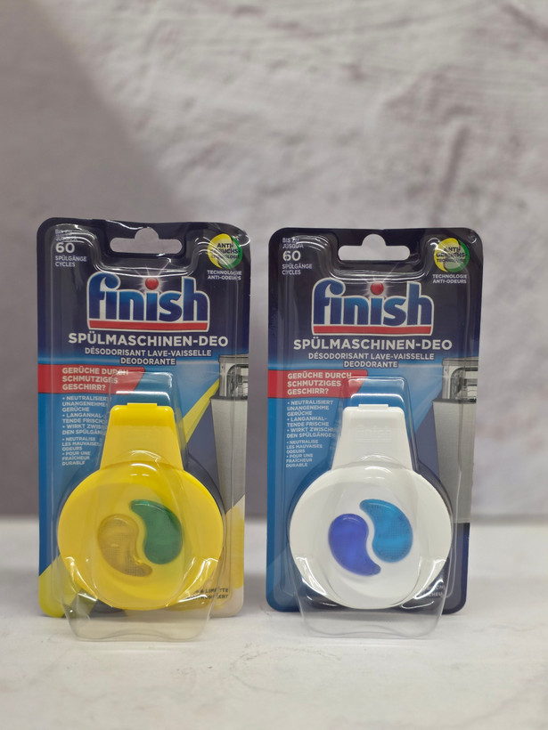 بو گیر ماشین ظرفشویی اروپایی فینیش Finish مناسب انواع ماشین ظرفشویی در دو رایحه کلاسیک و لیمو با ۶۰ بار مصرف اصل اورجینال ( واردات قانونی از منطقه آزاد ارس )