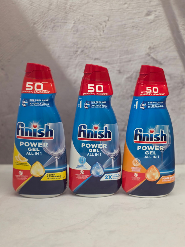 ژل ماشین ظرفشویی فینیش Finish مدل Power Gel All in 1 در رایحه های پرتقال و کلاسیک و لیمو با قابلیت 50 بار مصرف اصل اورجینال ( واردات قانونی از منطقه آزاد ارس )