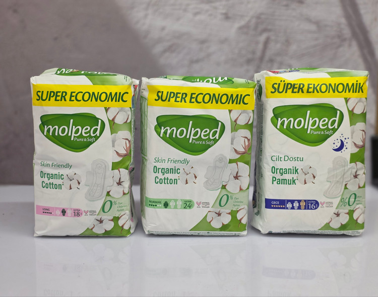 نوار بهداشتی پنبه مولپد Molped در 3 مدل مختلف اصل اورجینال ( واردات قانونی از منطقه آزاد ارس )
