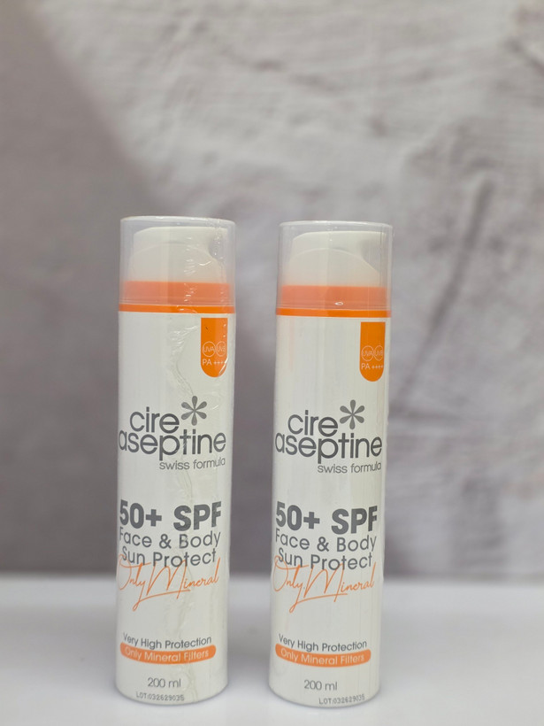 کرم ضد آفتاب سیر آسپتین Cire Aseptine مینرال Mineral مدل Spf 50 با محافظت بسیار قوی در برابر فیلتر های معدنی حجم ۲۰۰ میل اصل اورجینال ( واردات قانونی از منطقه آزاد ارس )